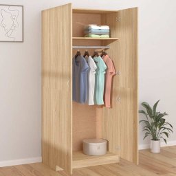 vidaXL Kledingkast 90x52x200 cm bewerkt hout sonoma eikenkleurig