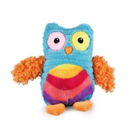 Uil knuffel regenboog: roze, blauw of groen (16 cm)
