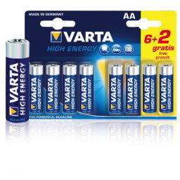 AA Batterijen Varta High Energy, 6+2 stuks in blister