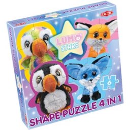 Lumo Stars - 4 in 1 Vormpuzzel (Papegaaiduikers & Vossen)