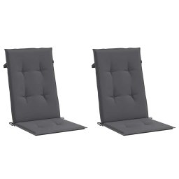 vidaXL Tuinstoelkussens rugleuning 2 st 120x50x2 cm stof antraciet