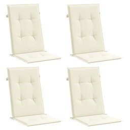 vidaXL Tuinstoelkussens 4 st hoge rug 120x50x2 cm stof crèmekleurig