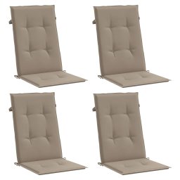 vidaXL Tuinstoelkussens 4 st hoge rug120x50x3 cm stof taupe