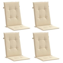 vidaXL Tuinstoelkussens 4 st hoge rug120x50x3 cm stof beige