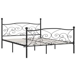 vidaXL Bedframe met lattenbodem metaal zwart 200x200 cm
