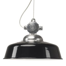 Hanglamp aan ketting Detroit Industrie aluminium met Zwarte deksel