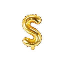 Folieballon Goud Letter 'S' - 35cm