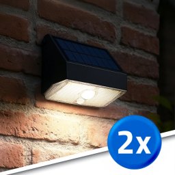 Solar wandlamp beam | helder wit licht | met bewegingssensor | set van 2 stuks