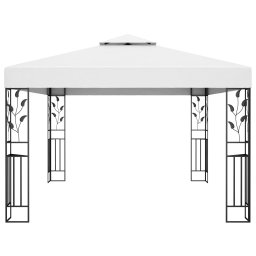 vidaXL Prieel met dubbel dak 3x4 m wit