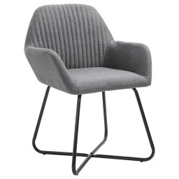 vidaXL Eetkamerstoelen 2 st stof donkergrijs