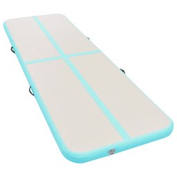vidaXL Gymnastiekmat met pomp opblaasbaar 800x100x10 cm PVC groen
