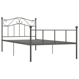 vidaXL Bedframe metaal grijs 100x200 cm