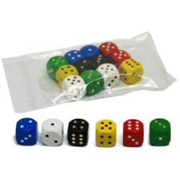Gekleurde Houten Dobbelstenen - 16mm (12 stuks)