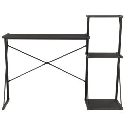 vidaXL Bureau met schap 116x50x93 cm zwart