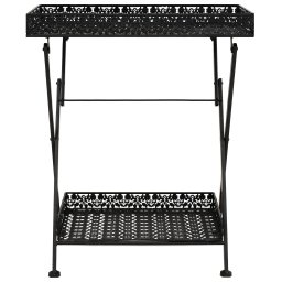 vidaXL Theetafel vintage stijl inklapbaar 58x35x72 cm metaal zwart