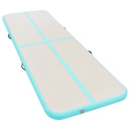 vidaXL Gymnastiekmat met pomp opblaasbaar 600x100x10 cm PVC groen