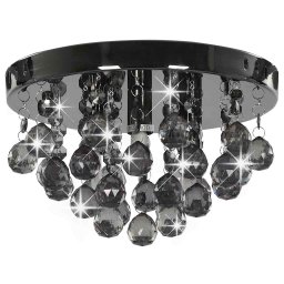 vidaXL Plafondlamp met smoky kralen rond G9 zwart