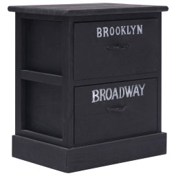 vidaXL Nachtkastjes 2 st 38x28x45 cm paulowniahout zwart