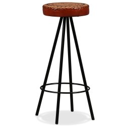 vidaXL Barkrukken 2 st echt leer