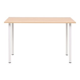 vidaXL Eettafel 120x60x73 cm eikenkleur en wit