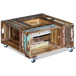 vidaXL Salontafel 70x70x35 cm massief gerecycled hout