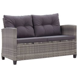 vidaXL 6-delige Loungeset met kussens poly rattan donkergrijs