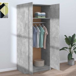 vidaXL Kledingkast 80x52x180 cm bewerkt hout betongrijs