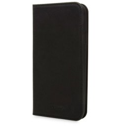 Knomo Premium Leather iPhone X Folio Hoes Zwart