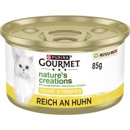 12x85g Nature's Creations Mini Filets Kip met Spinazie & Tomaten Gourmet Kattenvoer