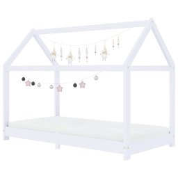 vidaXL Kinderbedframe massief grenenhout wit 70x140 cm