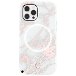 Hoesje-Mate LuMee Halo iPhone 12 Pro / iPhone 12 Hoesje Marble Roze