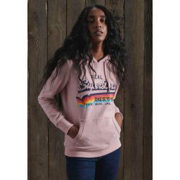 Superdry Hoodie Vintage Logo Overhead Hoodie heerlijk zachte premium sweatkwaliteit met rainbowdesign