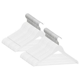vidaXL 50-delige Kledinghangerset anti-slip hardhout wit