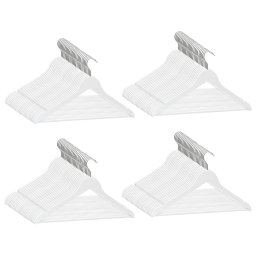 vidaXL 100-delige Kledinghangerset anti-slip hardhout wit