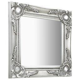vidaXL Wandspiegel barok stijl 40x40 cm zilverkleurig