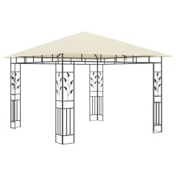 vidaXL Prieel met klamboe 180 g/m² 3x3x2,73 m crème