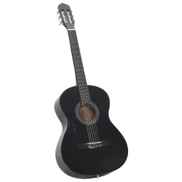 vidaXL Gitaar klassiek beginner 4/4 39" lindenhout zwart