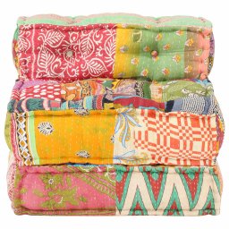 vidaXL Poef modulair stof patchwork