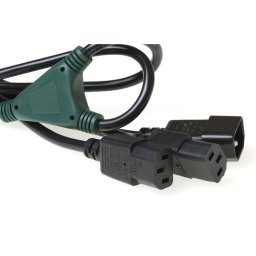 ACT AK5052 230V Stroom Splitkabel C14/2x C13 - 1,8 meter