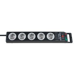 Brennenstuhl 1153380115 Stekkerdoos | Super Solid Line | 5 Sockets | Schakelaar | Zwart | 2,5 meter