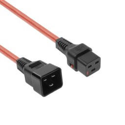 ACT AK5202 230V Stroomkabel C19 Lockable/C20 Rood - 1 meter