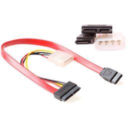 ACT AK3415 Micro SATA(6+7) Female/SATA(7) Female + 5,25" Male (4 Pins) - 30 cm