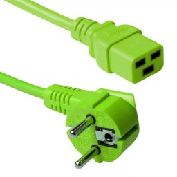 ACT AK5175 Netsnoer Schuko CEE 7/7 male (haaks) | C19 | Groen | 60 cm