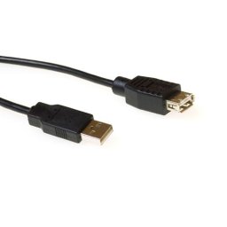 ACT SB2250 USB-A Male 2.0/USB-A Female | Zwart | 5 meter