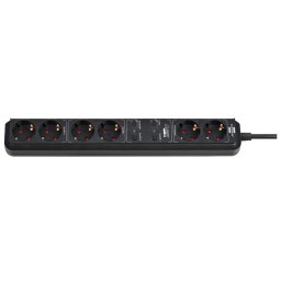 Brennenstuhl 1159760936 Smart Stekkerdoos | 6 sockets | Schakelaar | Zwart - 1,5 meter