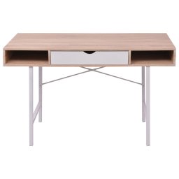 vidaXL bureau met 1 lade eiken en wit