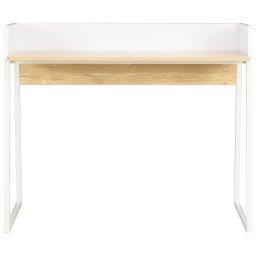 vidaXL Bureau 90x60x88 cm wit en eikenkleurig