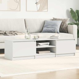 vidaXL Tv-meubel 140x40x35,5 cm bewerkt hout hoogglans wit