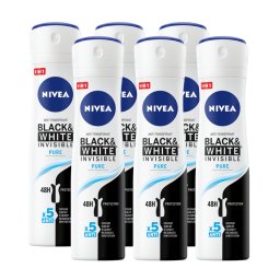 Nivea Black & White Invisible Pure Deodorant Spray Voordeelverpakking