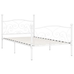 vidaXL Bedframe met lattenbodem metaal wit 90x200 cm